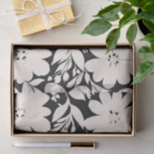 Moderne beige Blume Schwarz Botanisch Seidenpapier (Geschenk)