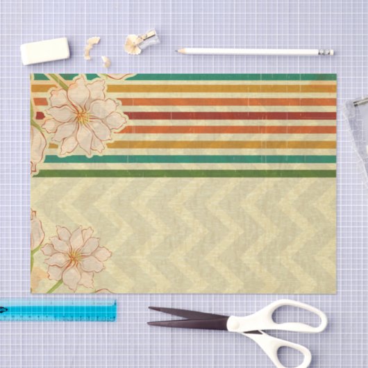 Moderne beige Blume Seidenpapier (Handwerk)