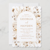 Moderne Beige Boho Wildblume Wedding Einladung (Vorderseite)