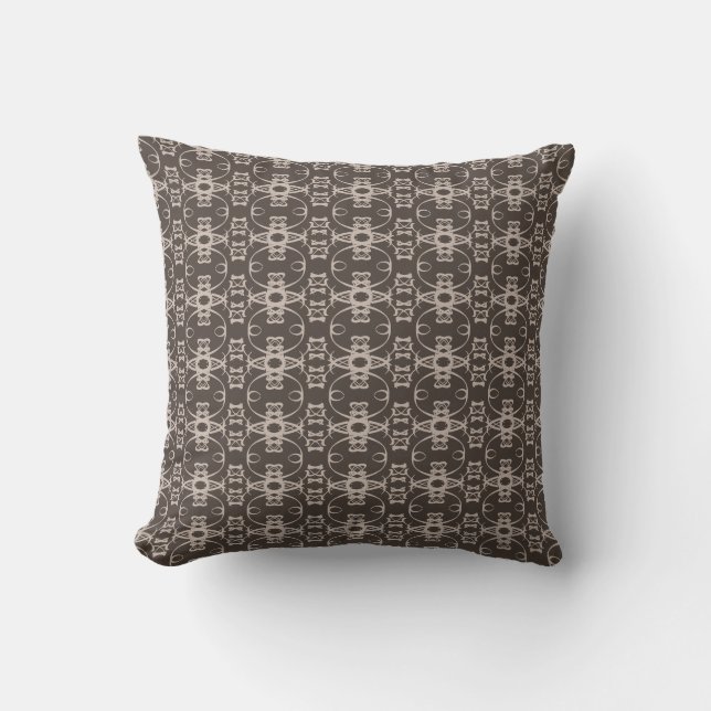 Moderne, beige, braune Kreise Kissen (Vorderseite)