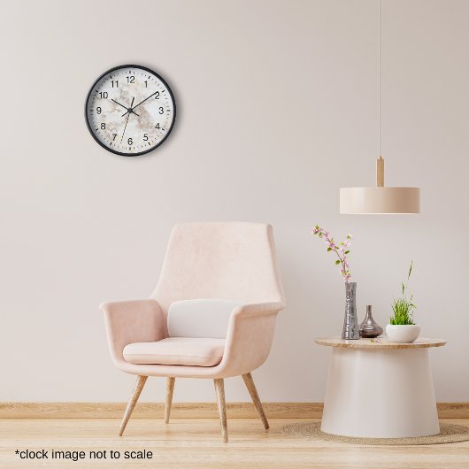 Moderne Beige Braune Marmoroptik Uhr