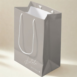 Moderne Beige-Brautjungfer-Geschenktasche Mittlere Geschenktüte
