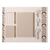 Moderne Beige Brown Muster Yoga Class Planer Notizblock (Vorderseite)