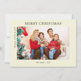 Moderne Beige Einfache Weihnachtskarte für das Fot Feiertagskarte