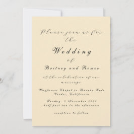 Moderne Beige Elegante Einladung zur Hochzeit