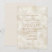 Moderne Beige Elfenbein-Hochzeit Einladung (Vorne/Hinten)