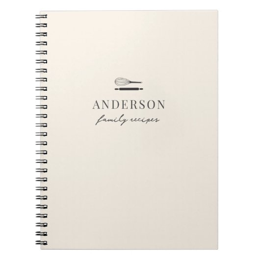 Moderne Beige Familienbackkrempel Notizblock (Vorderseite)