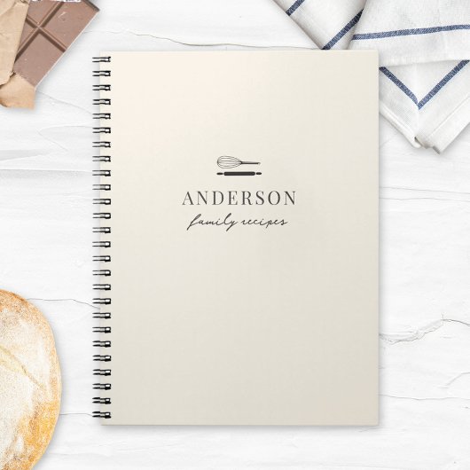 Moderne Beige Familienbackkrempel Notizblock