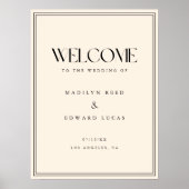 Moderne Beige Fette Typografie Hochzeitsbegrüßung Poster (Vorne)