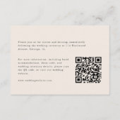 Moderne Beige-Foto-Script-Hochzeitsdetails Begleitkarte (Rückseite)