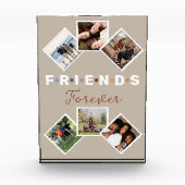 Moderne Beige Freunde für immer FotoCollage Fotoblock (Vorderseite)