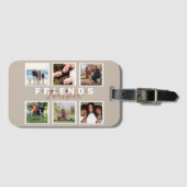 Moderne Beige Freunde für immer FotoCollage Gepäckanhänger (Vorderseite (Horizontal))