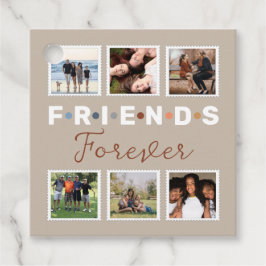 Moderne Beige Freunde für immer FotoCollage Geschenkanhänger