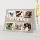 Moderne Beige Freunde für immer FotoCollage Karte (Gelbe Blume)