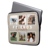 Moderne Beige Freunde für immer FotoCollage Laptopschutzhülle (Vorderseite Links)