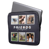 Moderne Beige Freunde für immer FotoCollage Laptopschutzhülle (Vorderseite Links)