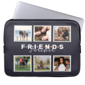 Moderne Beige Freunde für immer FotoCollage Laptopschutzhülle (Vorderseite)