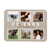 Moderne Beige Freunde für immer FotoCollage Magnet (Horizontal)