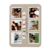 Moderne Beige Freunde für immer FotoCollage Magnet (Vertikal)