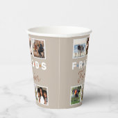 Moderne Beige Freunde für immer FotoCollage Pappbecher (Rechts)