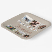 Moderne Beige Freunde für immer FotoCollage Pappteller (Gewinkelt)