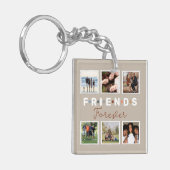 Moderne Beige Freunde für immer FotoCollage Schlüsselanhänger (Vorderseite links)