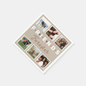 Moderne Beige Freunde für immer FotoCollage Serviette (Ecke)