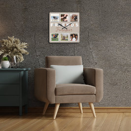 Moderne Beige Friends Forever Postage Briefmarke S Quadratische Wanduhr