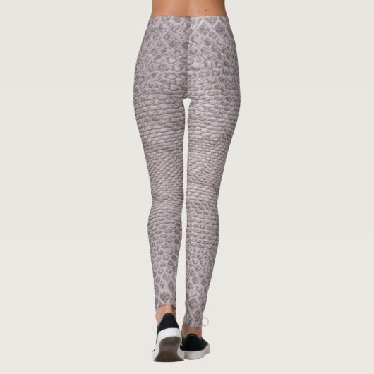 Moderne beige-graue Snakeskin-Leggings Leggings (Rückseite)