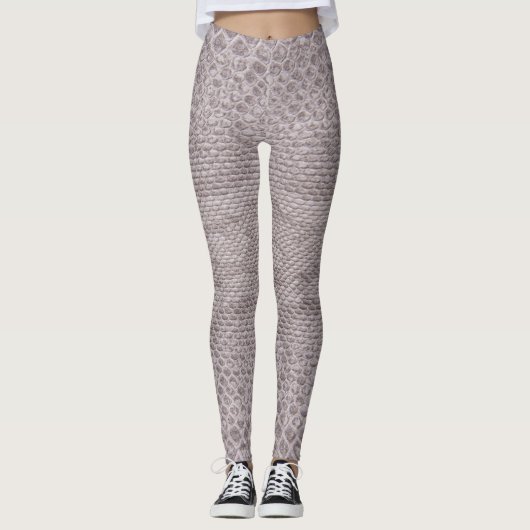 Moderne beige-graue Snakeskin-Leggings Leggings (Vorderseite)