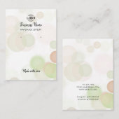 Moderne, beige grüne Blasen Ohrringe Display Card Visitenkarte (Vorne/Hinten)