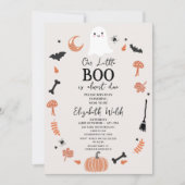 Moderne Beige Halloween Little Boo Baby Dusche Einladung (Vorderseite)