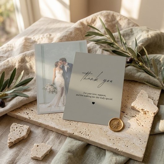 Moderne Beige-Hochzeit Danke Foto 