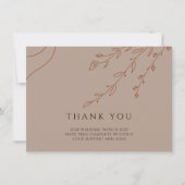 Moderne Beige Hochzeit Dankeschön-Karte mit Foto Einladung (Vorderseite)