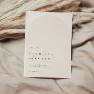 Moderne beige Hochzeit in minimalistischem Stil re Einladung