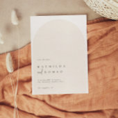 Moderne beige Hochzeit in minimalistischem Stil re Einladung