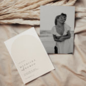 Moderne beige Hochzeit in minimalistischem Stil re Einladung