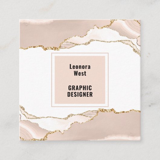 Moderne beige Ivory Square Business Card Quadratische Visitenkarte (Vorderseite)