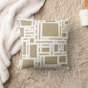 Moderne beige Khaki-Abstrakt-Geometrie-Wurfkissen Kissen