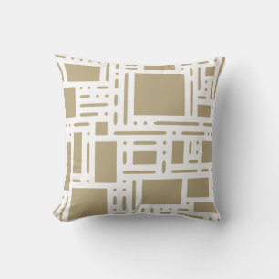Moderne beige Khaki-Abstrakt-Geometrie-Wurfkissen Kissen