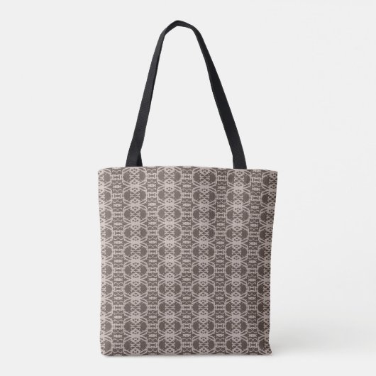 Moderne beige Linienmuster auf brauner Seite Tasche (Rückseite)