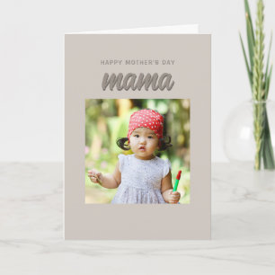 Moderne Beige Mama Kinder Foto Muttertag Feiertagskarte