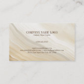 Moderne beige Marmorkarte Visitenkarte (Rückseite)