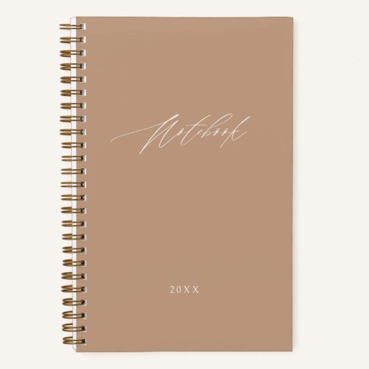 Moderne Beige Minimal-Skript Elegante Custom Notizblock (Vorderseite)