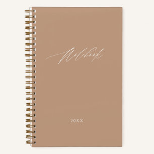 Moderne beige-minimalistische Schrift Elegant Benu Notizblock