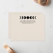 Moderne Beige Mondphasen Elegant Mitteilungskarte (Vorderseite/Rückseite Beispiel)