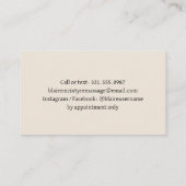 Moderne Beige Mondphasen Elegant Visitenkarte (Rückseite)