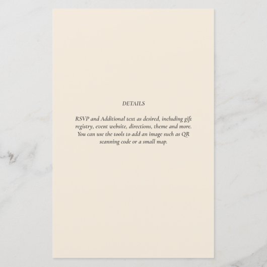 Moderne Beige Monochrome Hochzeit (Rückseite)