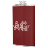 Moderne Beige Monogram Flachmann (Links)