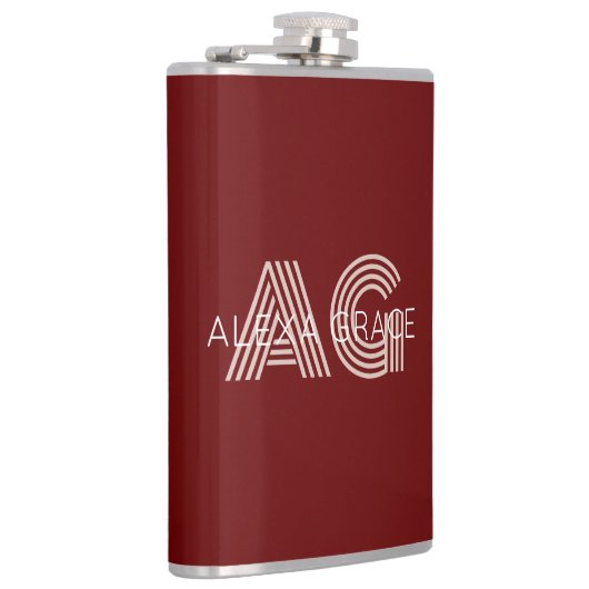 Moderne Beige Monogram Flachmann (Rechts)